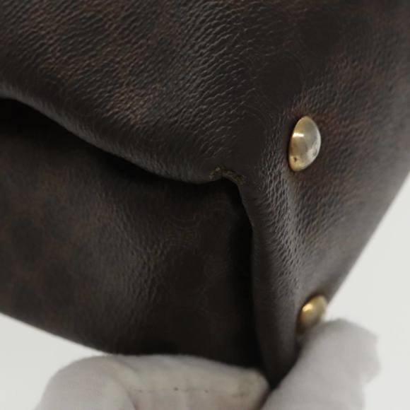 CELINE Macadam Canvas Hand Bag PVC Leather Brown Gold Auth 101152 - Picture 9 of 16